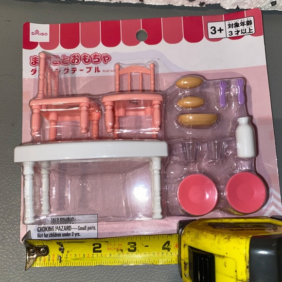 Doll House Kitchen/Dining Set, Colors: Pink, White, Purple & Tan, - Picture 8 of 9